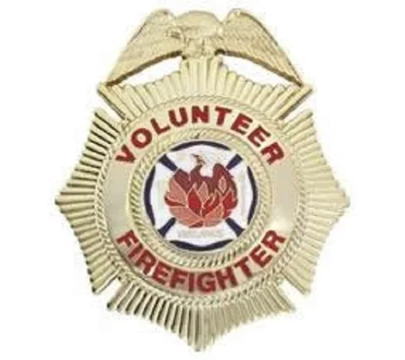 Volunteer Firefighter Sunburst Badge Gold