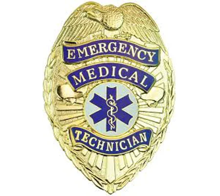 Emergency Medical Technician EMT Shield Badge Gold