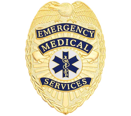 Emergency Medical Services EMS Shield Badge Gold