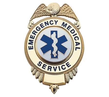 Emergency Medical Service EMS Shield Badge Gold