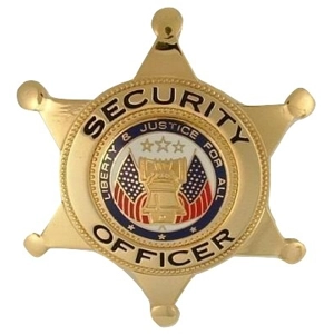Security Officer 6-Point Star Badge Liberty & Justice Seal Gold