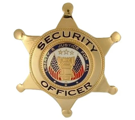 Security Officer 6-Point Star Badge Liberty & Justice Seal Gold