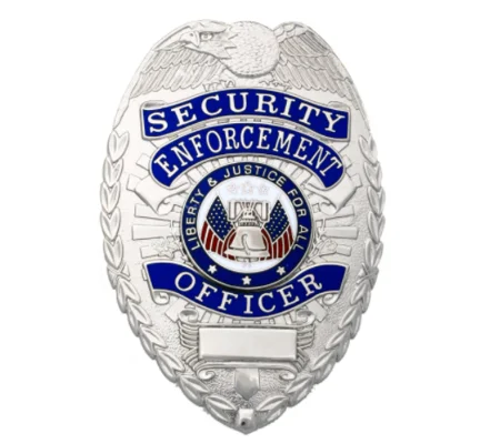 Security Enforcement Officer Shield Breast Badge Silver