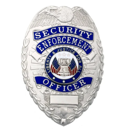 Security Enforcement Officer Shield Breast Badge Silver