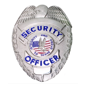 Security Officer Shield Breast Badge Silver
