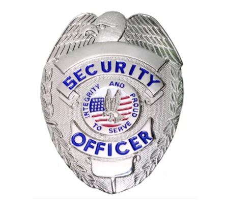 Security Officer Shield Breast Badge Silver