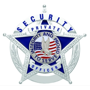 Security Officer Private Star over Circle Breast Badge Silver