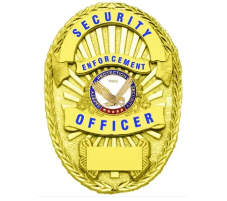 Security Enforcement Officer Shield Oval Badge Gold