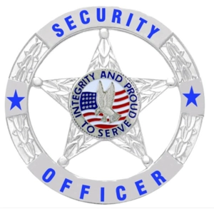 Security Officer Private Star Circle Breast Badge Silver