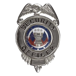 Security Officer Shield Breast Badge Silver