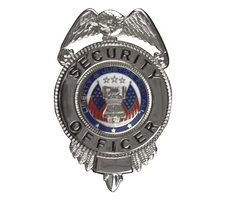 Security Officer Shield Breast Badge Silver