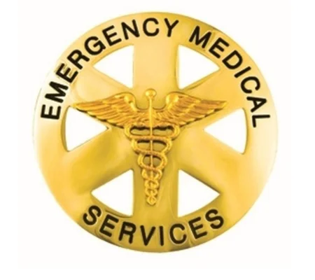 Emergency Medical Service Circle Breast Badge Gold