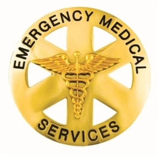 Emergency Medical Service Circle Breast Badge Gold