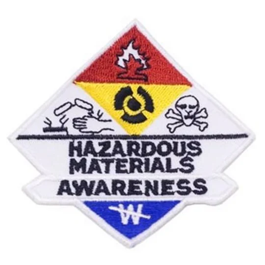 3.25" Embroidered Haz Mat Hazardous Materials Awareness Patch