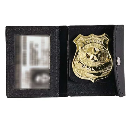 Leather ID Badge Holder Bi Fold