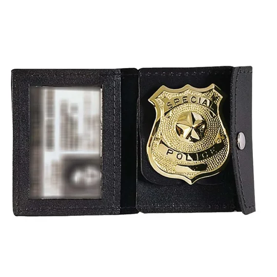Leather ID Badge Holder Bi Fold