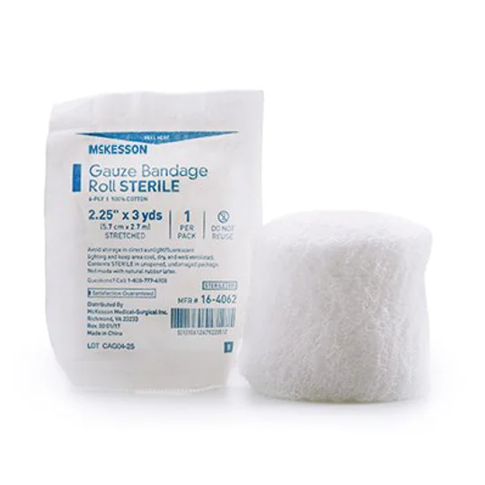 Fluff Bandage Roll Gauze 6-Ply 2-1/4 Inch X 3 Yard Sterile