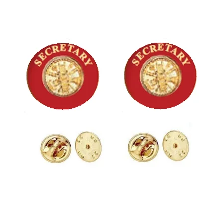 Collar Pins Scrambler Disc Secretary Gold Red Gold Insert