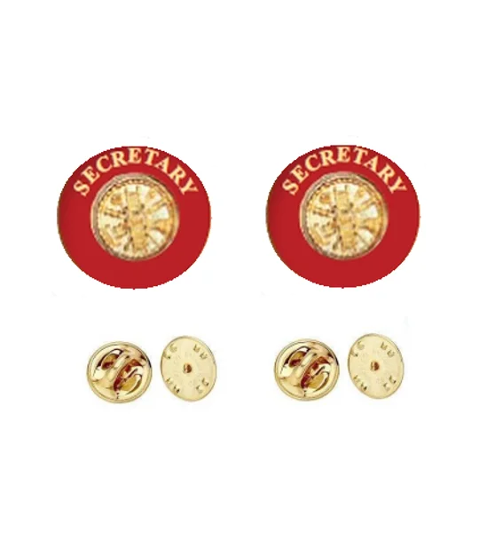 Collar Pins Scrambler Disc Secretary Gold Red Gold Insert