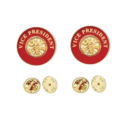 Collar Pins Scrambler Disc VP Vice President Gold Red Gold Insert