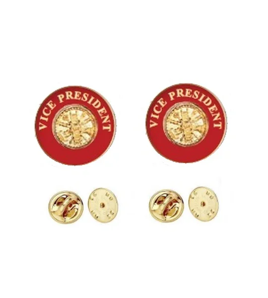 Collar Pins Scrambler Disc VP Vice President Gold Red Gold Insert