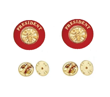 Collar Pins Scrambler Disc President Gold Red Gold Insert