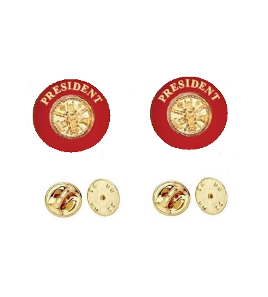 Collar Pins Scrambler Disc President Gold Red Gold Insert