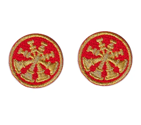 Deputy Chief 4 Bugles Collar Insignia Red Gold Embroidery