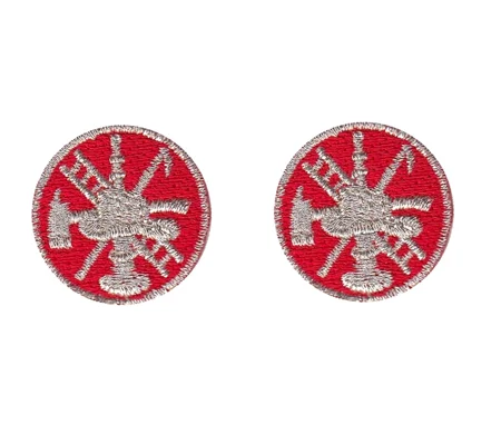 Fire Scramble Silver Collar Insignia Red Embroidery