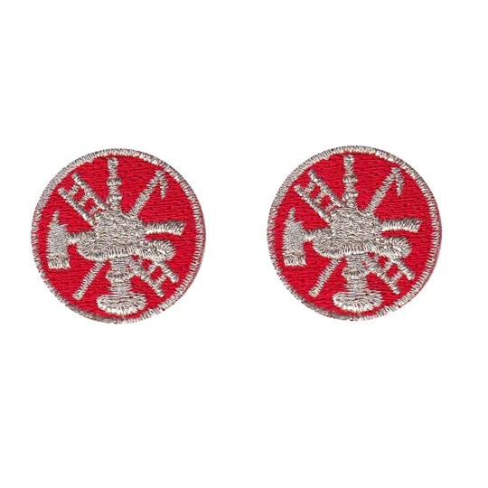 Fire Scramble Silver Collar Insignia Red Embroidery