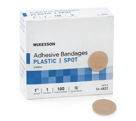 Adhesive Strip 1 Inch Round Tan Sterile 100 Pack