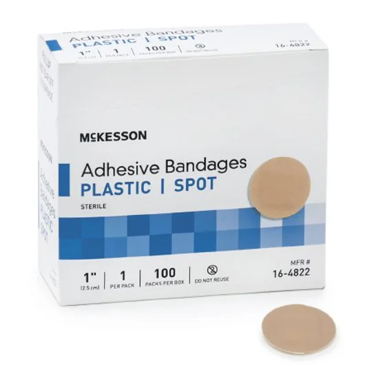 Adhesive Strip 1 Inch Round Tan Sterile 100 Pack