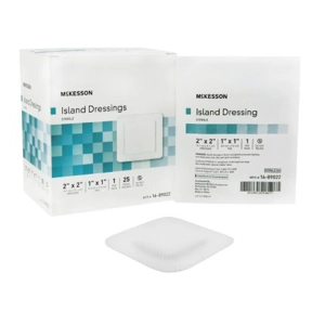 Adhesive Dressing 2 x 2 Inch Polypropylene Rayon Square Wh..