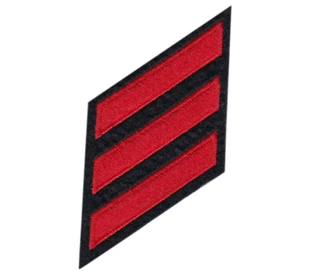 Hash Mark Years of Service Felt Sleeve Red on Midnight Blue