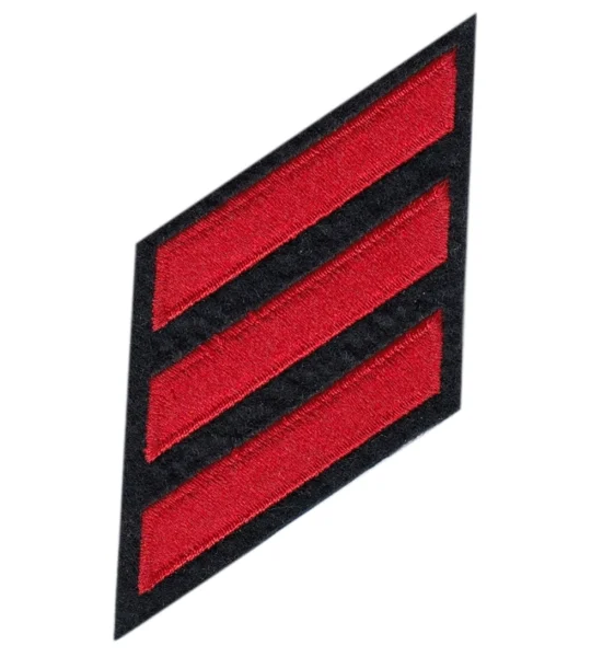 Hash Mark Years of Service Felt Sleeve Red on Midnight Blue