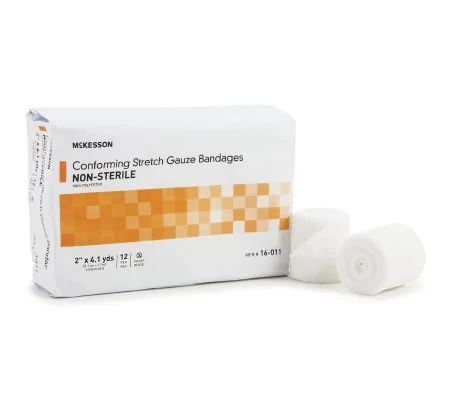 Conforming Bandage Stretch Gauze 2" x 4 Yard Roll 12 Pack Non Sterile