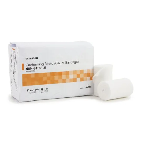 Conforming Bandage Stretch Gauze 3" x 4 Yard Roll 12 Pack Non Sterile