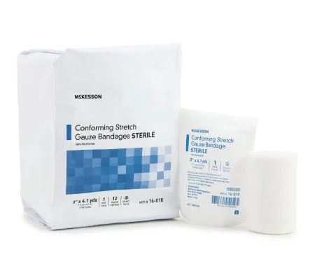 Conforming Bandage Stretch Gauze 3" x 4 Yard Rolls 12 Pack Sterile