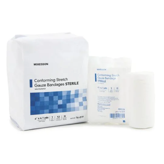 Conforming Bandage Stretch Gauze 4" x 4 Yard Rolls 12 Pack Sterile