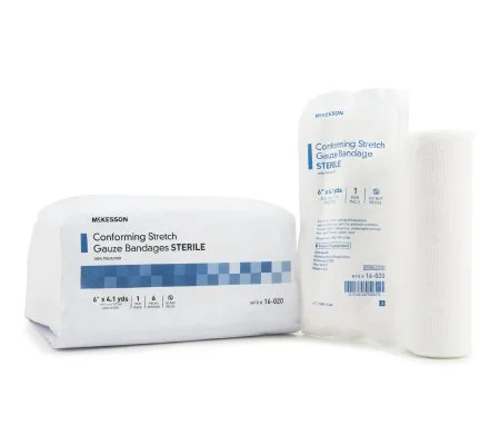 Conforming Bandage Stretch Gauze 6" x 4 Yard Rolls 6 Pack Sterile