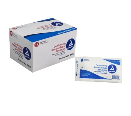 Conforming Bandage Stretch Gauze 3" x 4 Yard Rolls 12 Pack Sterile