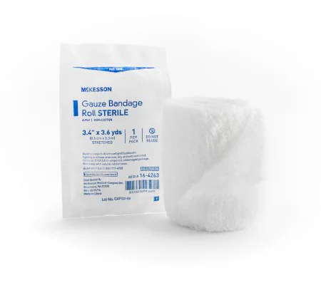 Fluff Bandage Roll Cotton Gauze 6-Ply 3-2/5 Inch X 3-3/5 Yard Sterile