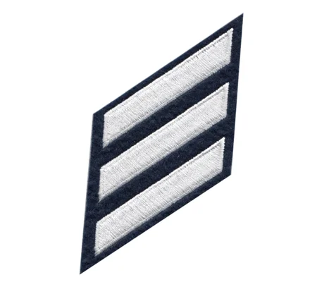 Hash Mark Years of Service Felt Sleeve White on Midnight Blue
