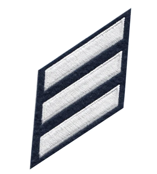 Hash Mark Years of Service Felt Sleeve White on Midnight Blue