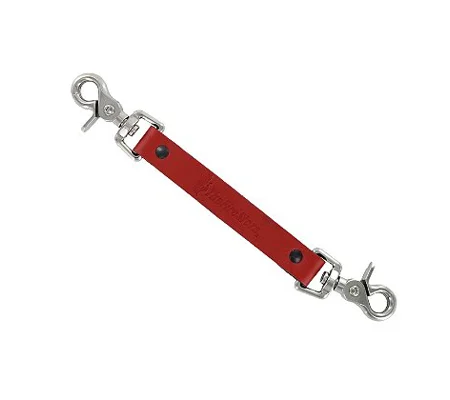 Leather NYFD Firemans Sway Strap Plain 5" Red
