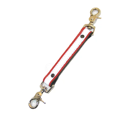 Leather NYFD Firemans Sway Strap 5" with Reflective Tape Red