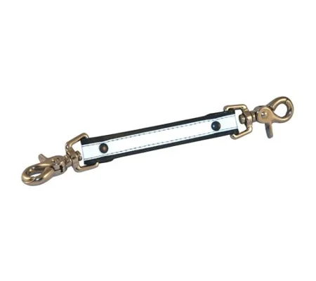 Leather NYFD Firemans Sway Strap 5" with Reflective Tape Black