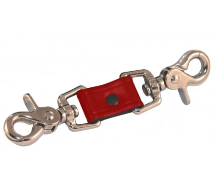 Leather NYFD Firemans Sway Strap Plain Stubby 1.25" Red