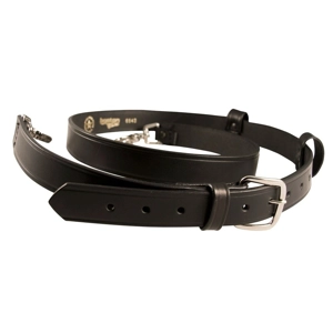 Leather NYFD Firemans Radio Strap Plain Black Long