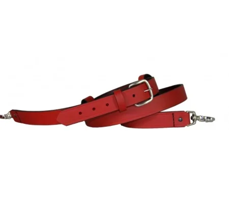 Leather NYFD Firemans Radio Strap Plain Red Long